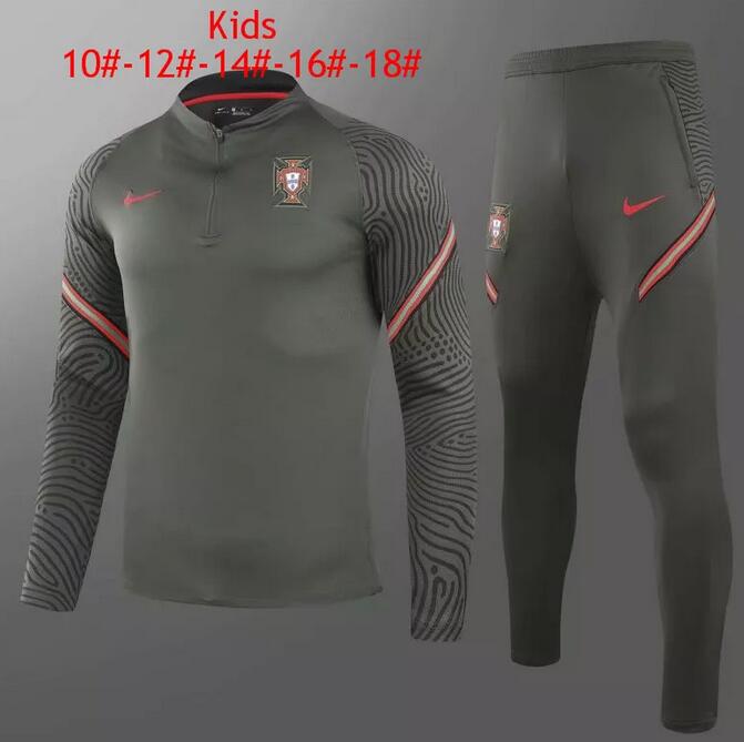 Kids Portugal 2020 Green Training Suit (Sweatshirt+Pants)